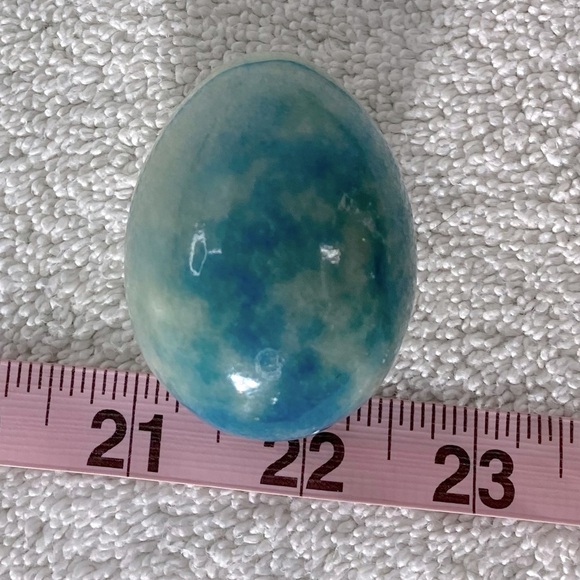 Vintage Polished Light Blue Stone Egg - Picture 3 of 9